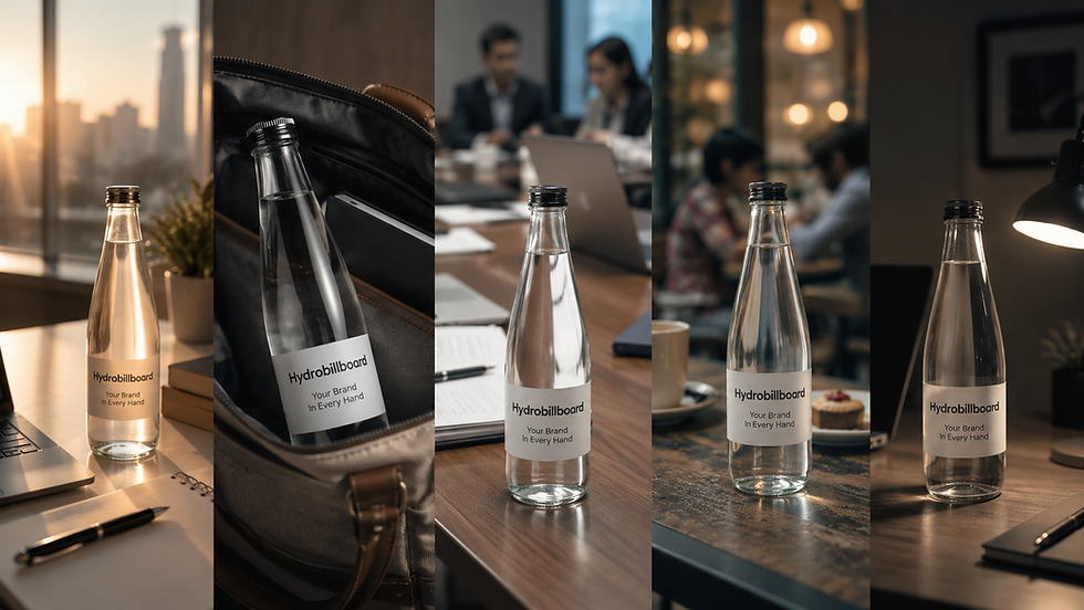 hydrobillboard bottle at different place
