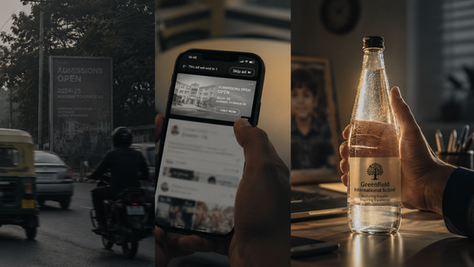 comparison of hydrobillboard bottle with digital ad and poster