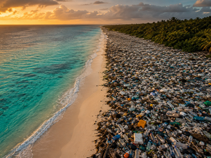 Beach Filled With Plastic Waste