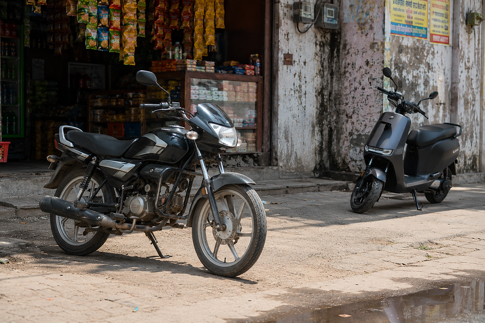 bike standing in front of a shop