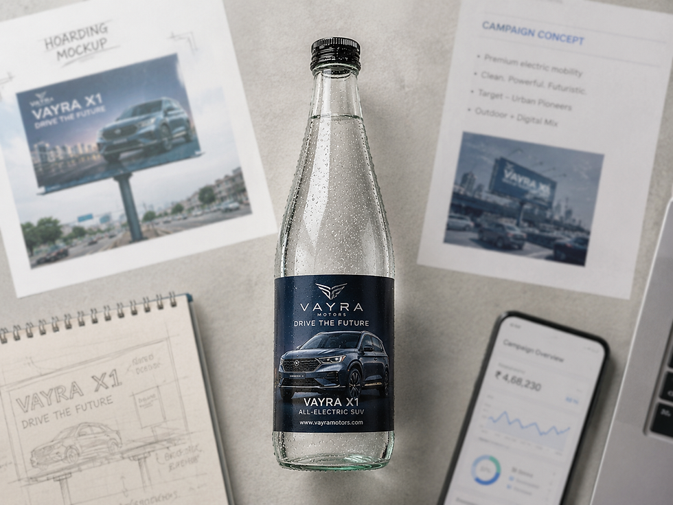 hydrobillboard with car launch label shot