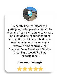 A very happy review or client testimonial saying how much they liked our solar panel cleaning service