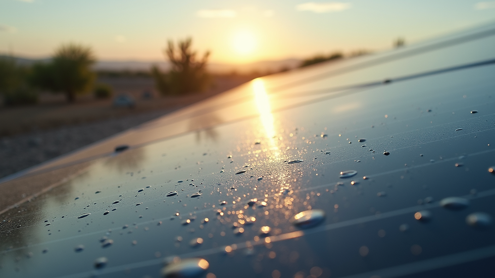 Close-up view of solar panel surface with bird droppings in Peoria, AZ