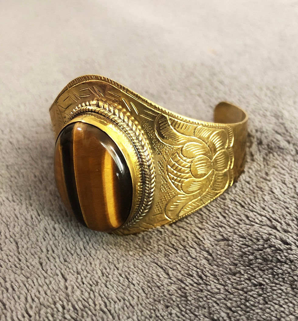 Thumbnail: Brass Tigers eye Transformation Cuff