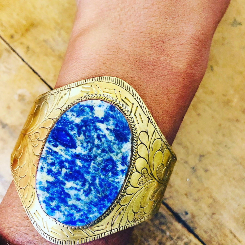 Thumbnail: Lapis lazuli Sky brass cuff