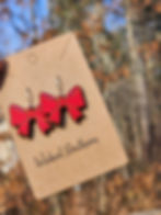 Red Bow Dangle Earrings