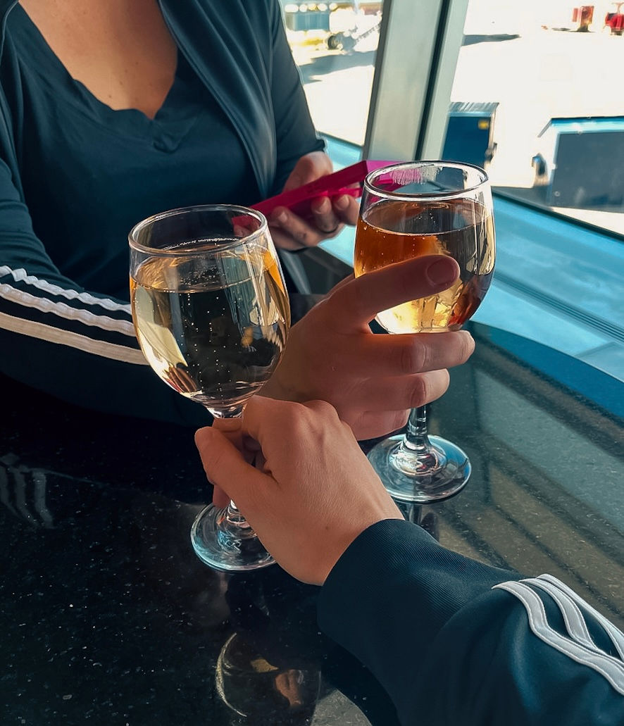 Morning airport mimosas