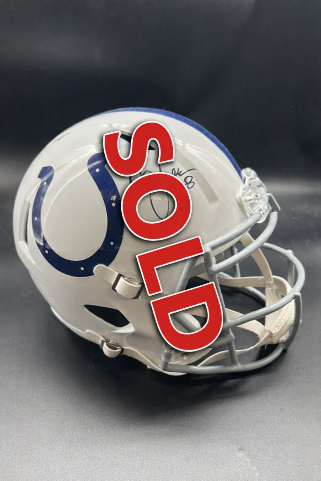 Marshall Faulk Autographed Colts Full Size Rep Helmet - Beckett COA