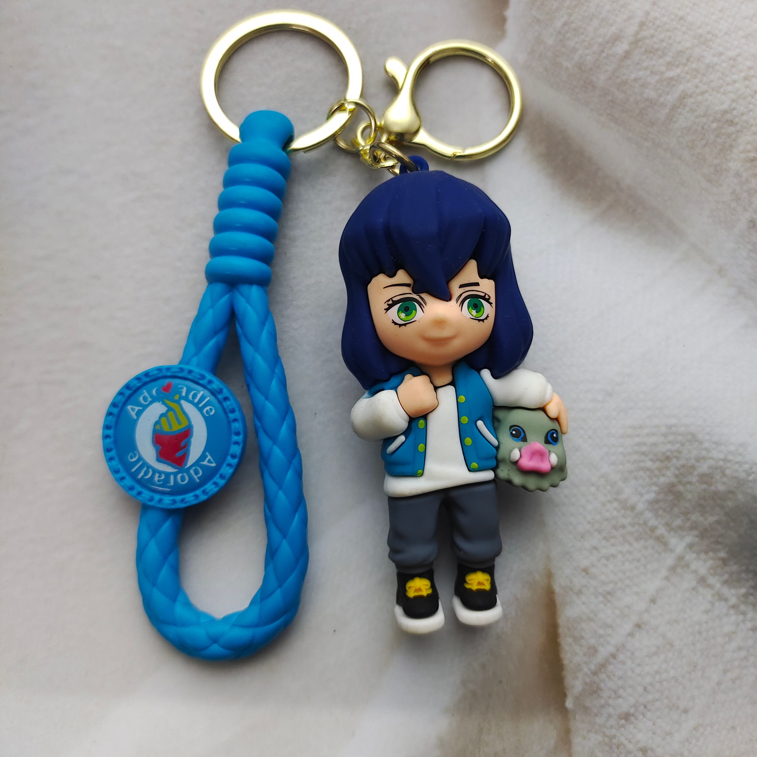 Inosuke 3D Rubber Keychain – Demon Slayer Anime Collectible