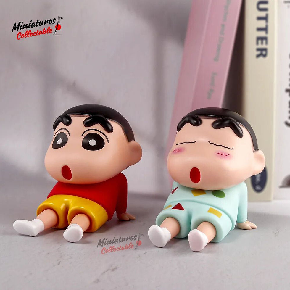 Shin Chan Mobile Holder Action Figure, 13*8*10 cm, Cute Cartoon Character Phone Stand in Blue & Red
