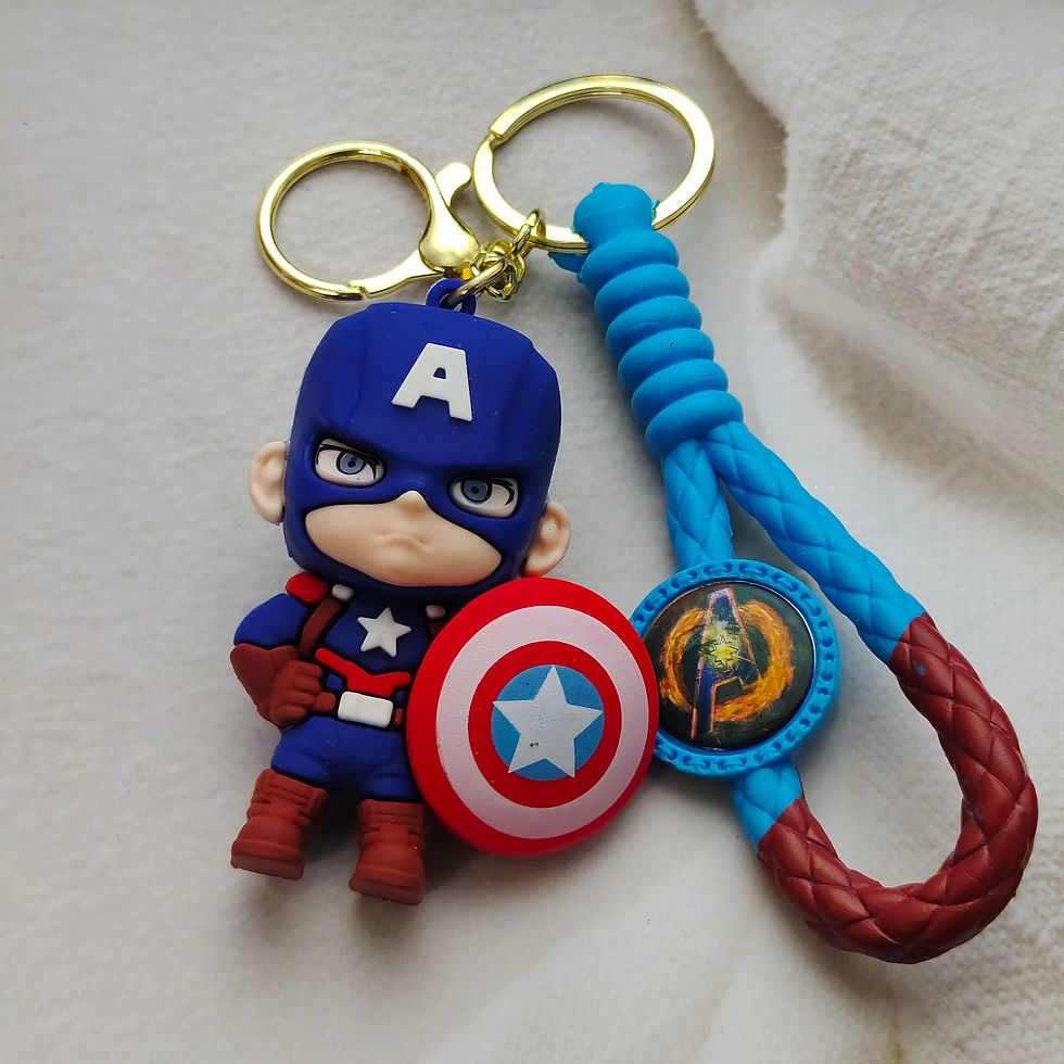 Thumbnail: Captain America Kids Face 3D Keychain