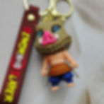Demon Slayer Inosuke 3D Keychain with Brown Strap – Anime Collectible