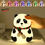 Thumbnail: Cute Sitting Little Panda Silicone Table Lamp with Muffler, 7-Color Touch Control