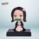 Nezuko Kamado sitting bobblehead from Demon Slayer, anime collectible figure with pink kimono and bamboo mouthpiece