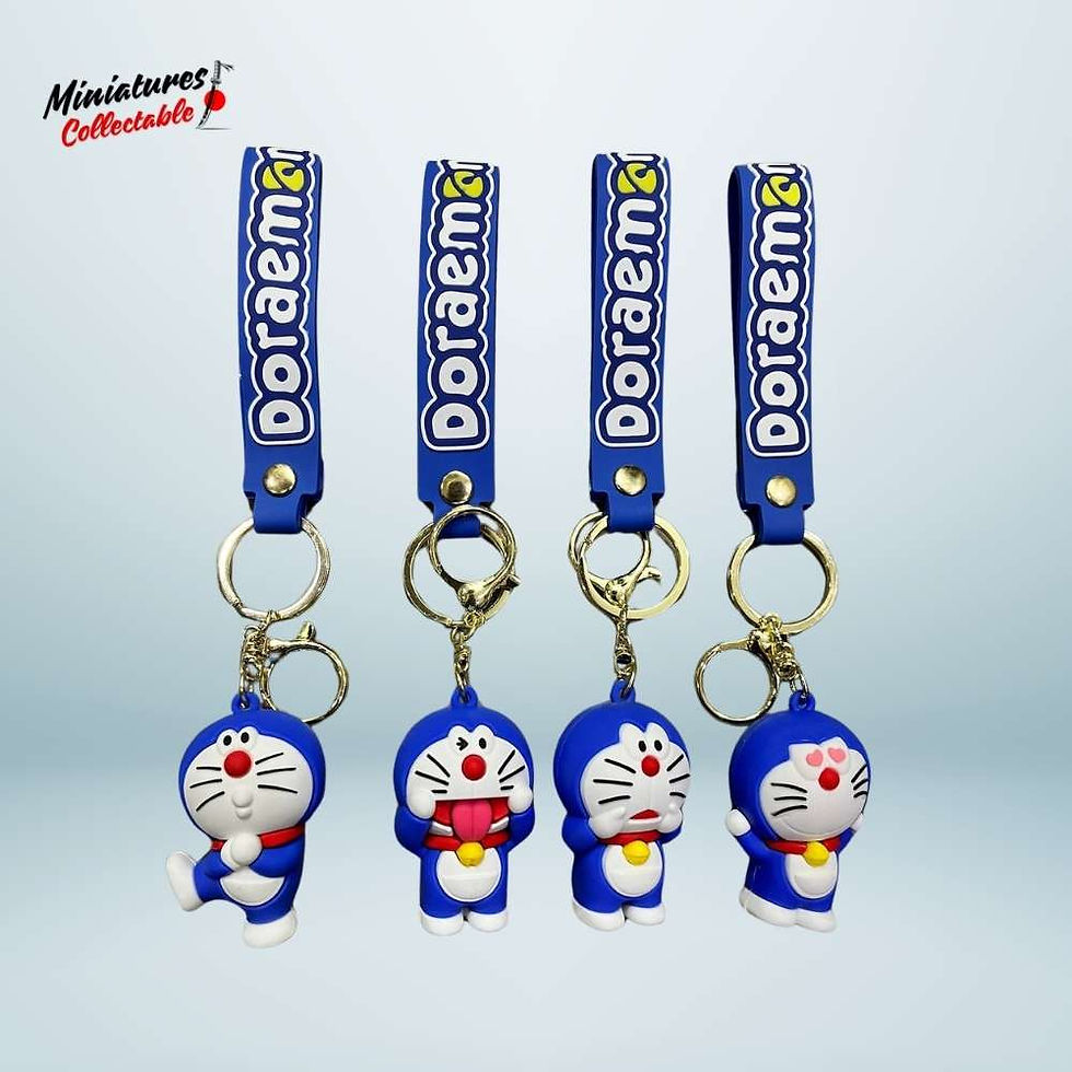 Doraemon 3D keychain with four design options, available in random selection or specific design choice.