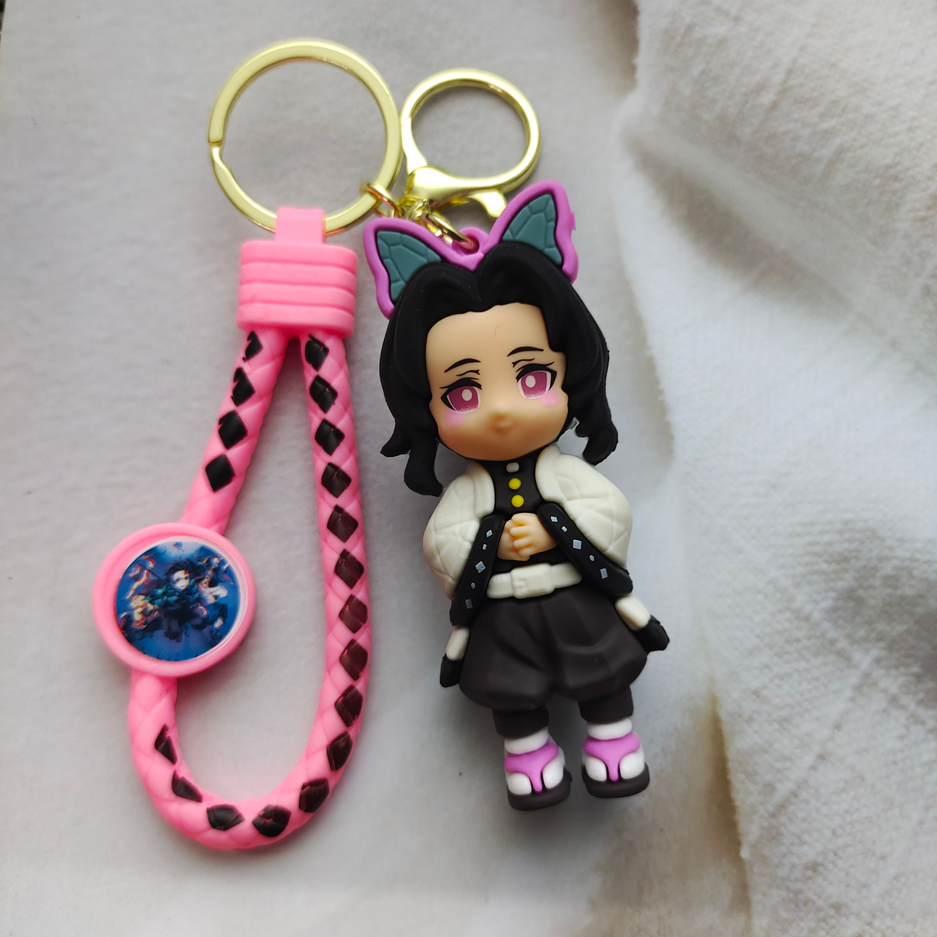 Demon Slayer Kanao 3D Rubber Keychain – Anime Collectible