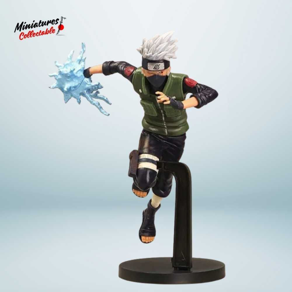 Kakashi Hatake action figure in dynamic pose, 20 cm tall, with a blue energy ball in his hand, showcasing his signature ninja
