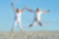 loving mature couple on a background of clear sky