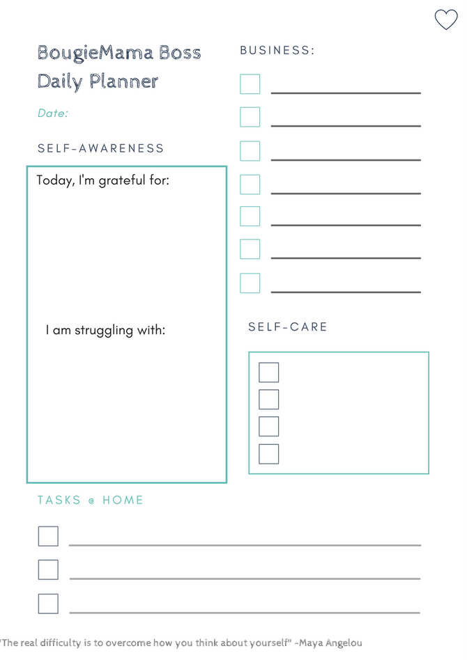 Download this Daily Checklist for Mama Entrepreneurs!