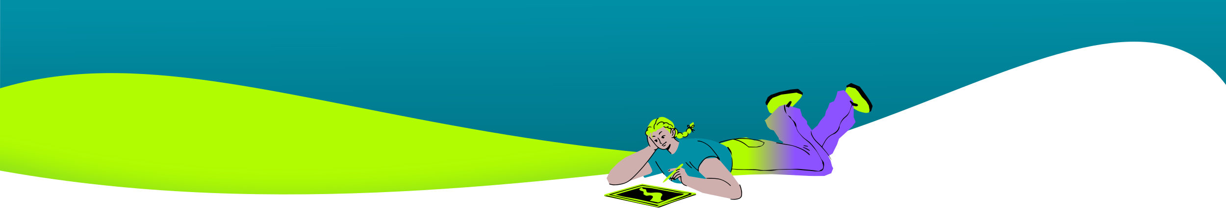 youg-girl_drawing on blue-yellow-montains