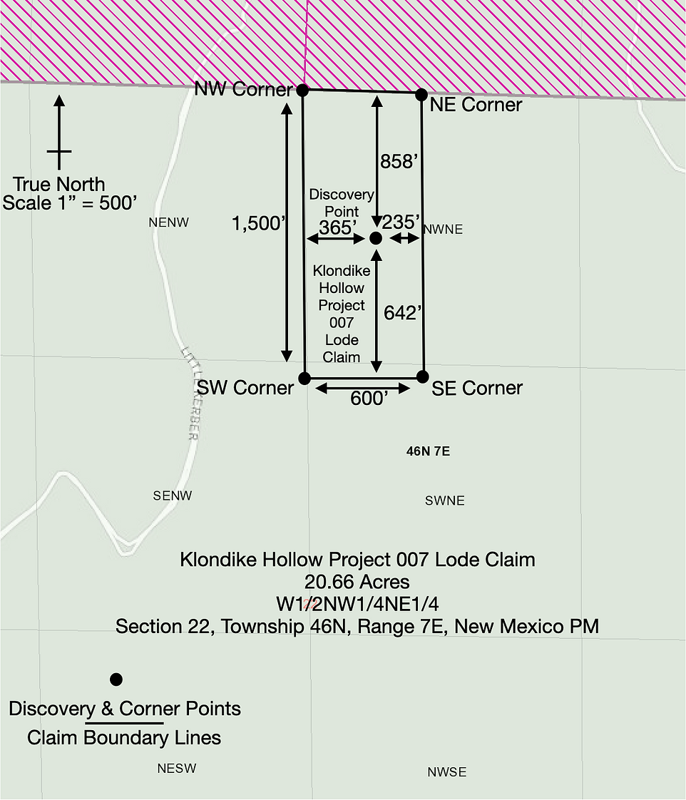 Klondike Hollow Project 007 Lode Claim Map Overlay.png
