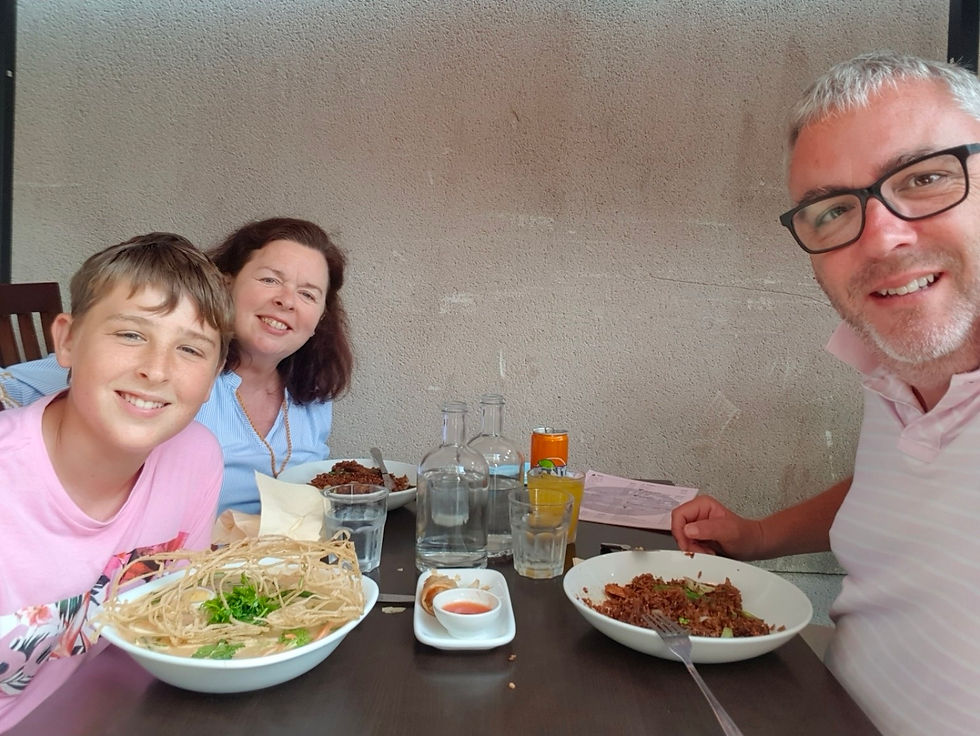 Carmel, Dean and family enjoying lunch at The Red Elephant Wexford