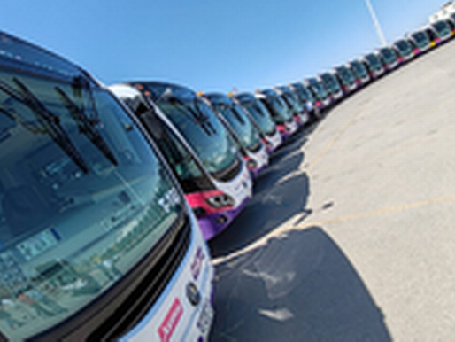 Maru Campos regala 22 camiones de transporte urbano en Ciudad Juárez