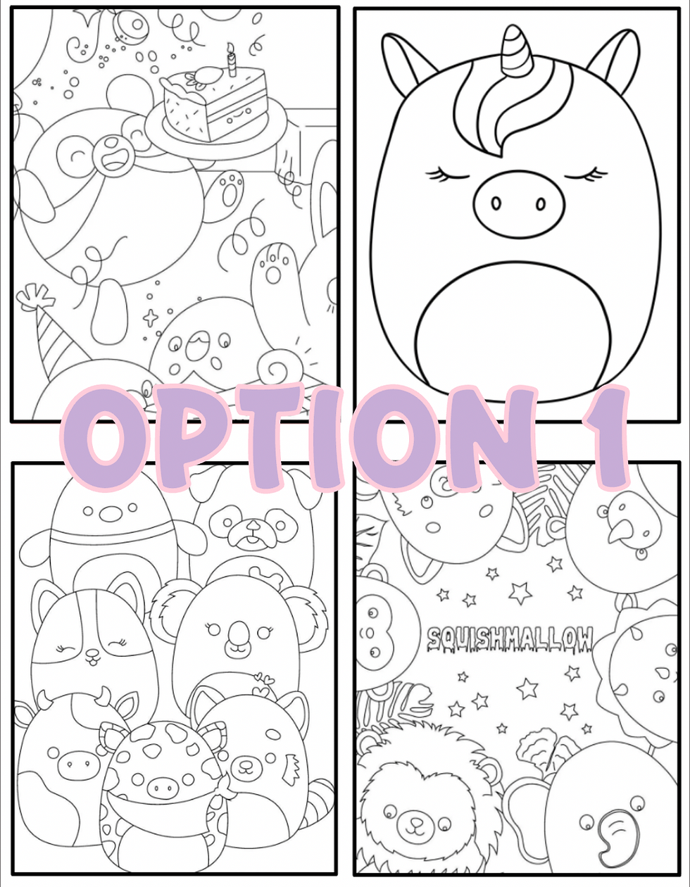 Thumbnail: Squishmallows Mini Coloring Pages, Crayons Included/Party Favors/Birthday