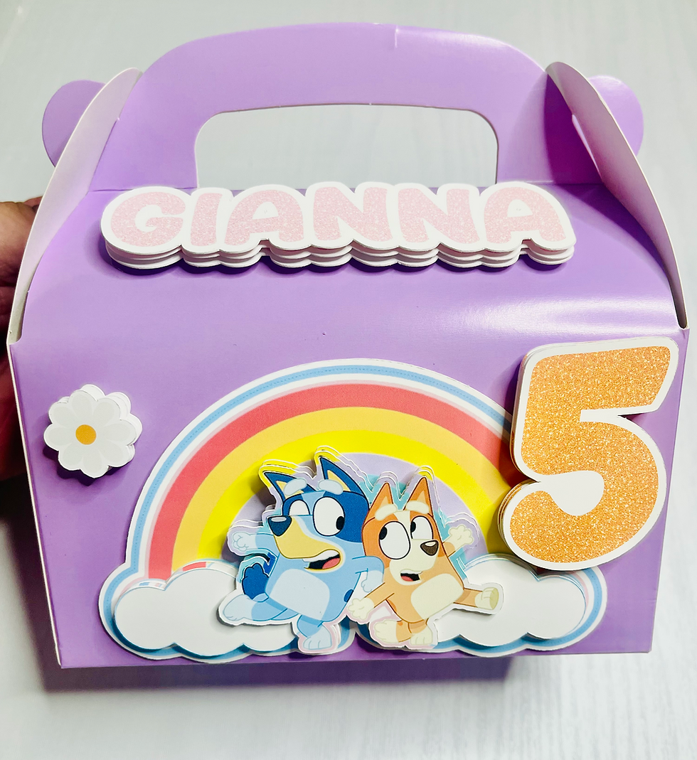 Thumbnail: Bluey Theme Gable Treat Boxes/Party Favors/Birthdays
