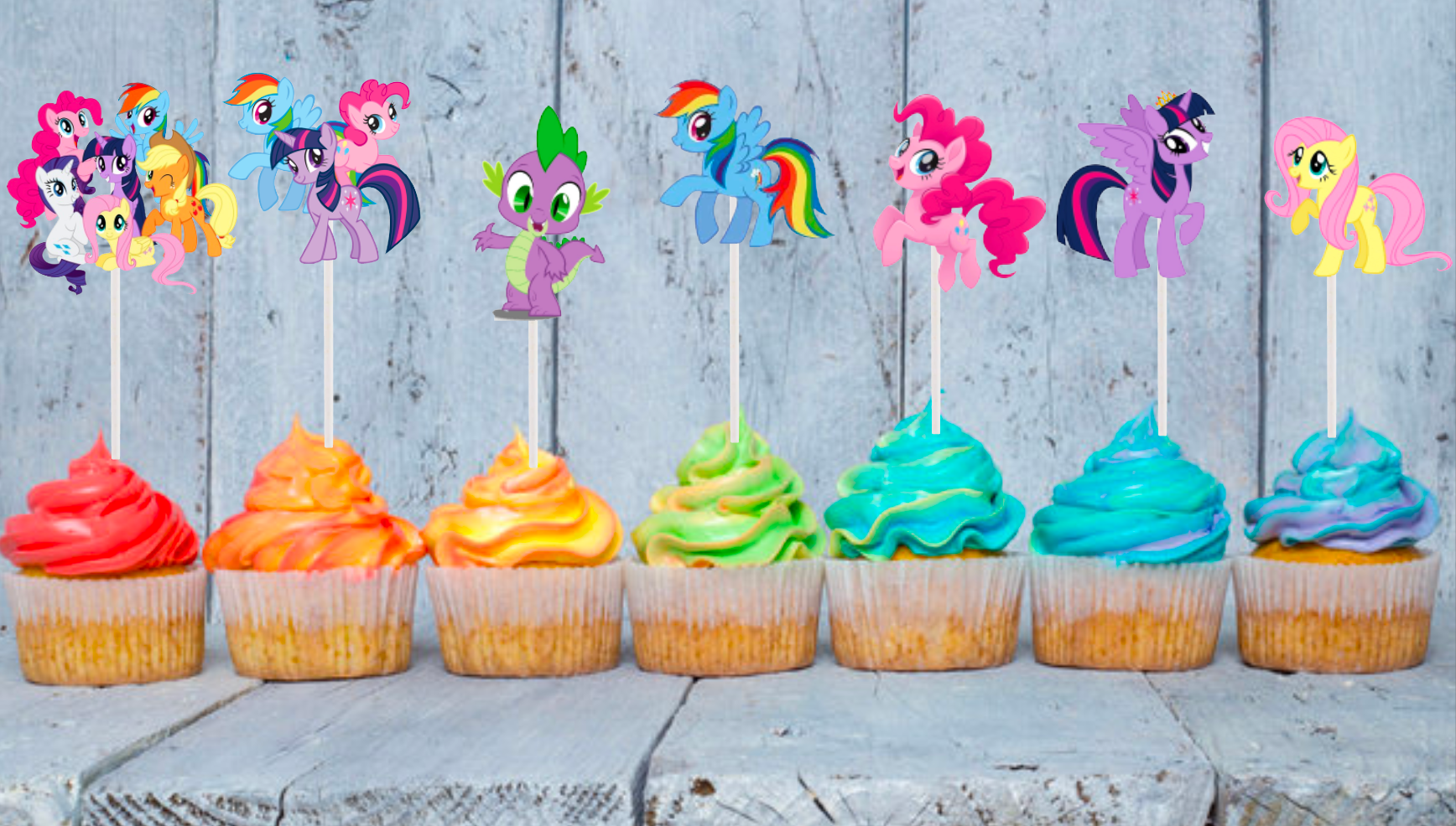 MLP Cupcake Toppers/Party Favors/Kid's Birthday/Unicorn Theme