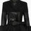 Miniatura: Peplum PU Trim Belted Blazer-Jacket