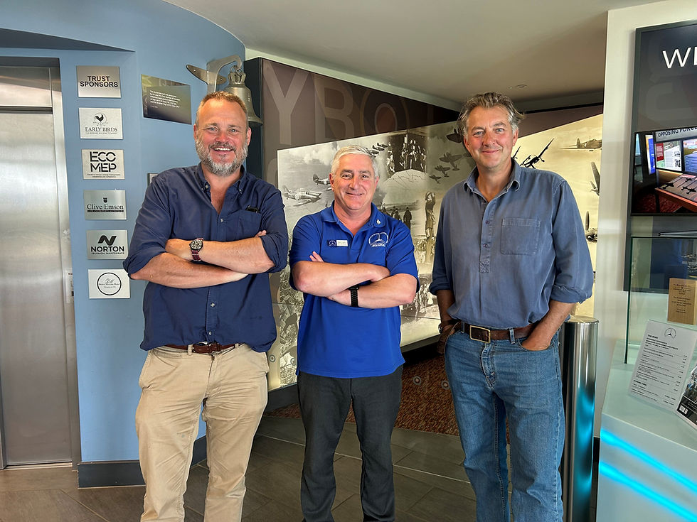 Al Murray and James Holland with Memorial Manager Jules Gomez