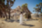 Joshu Tree National Park Wedding. Couple doing a first look and the groom is so impressed and the bride feels beautiful as she spins in a vintage lace wedding gown.