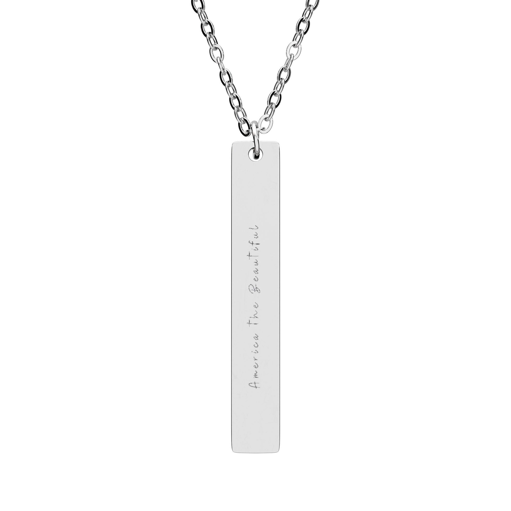 America the Beautiful - Vertical Bar Necklace (Engraving)