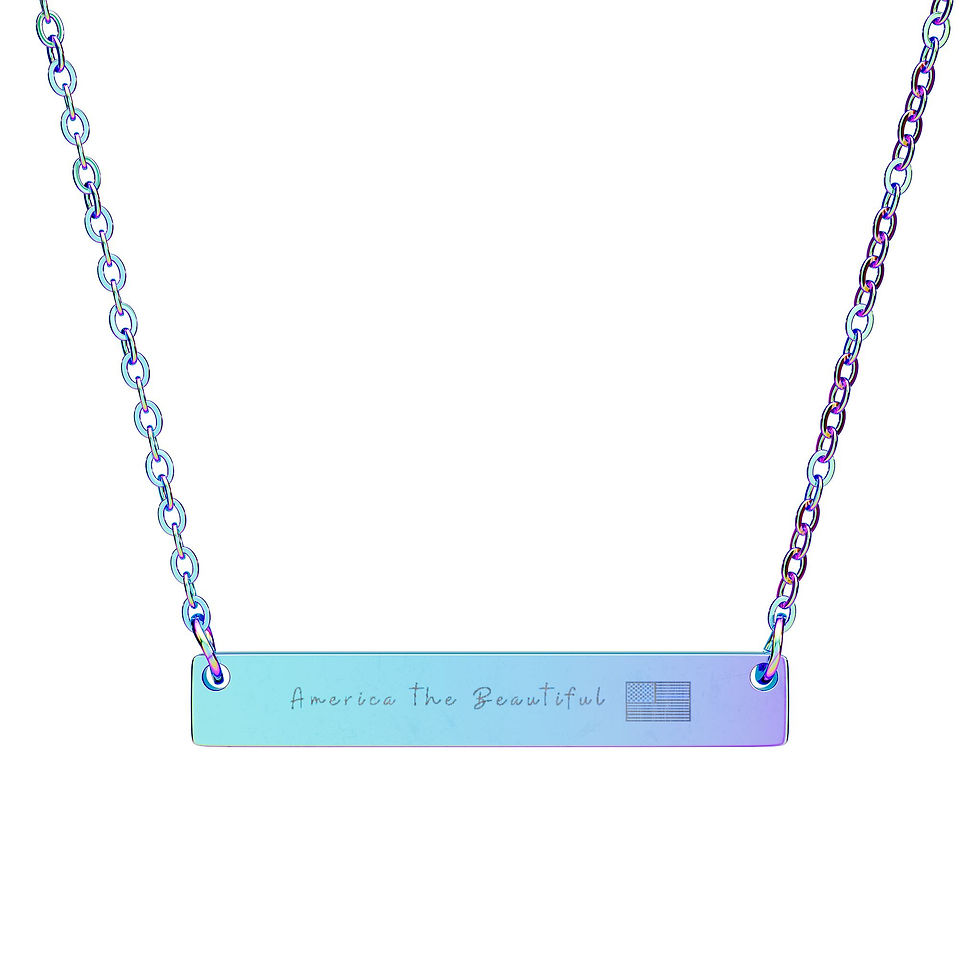 Thumbnail: America the Beautiful - Horizontal Bar Necklace (Engraving)