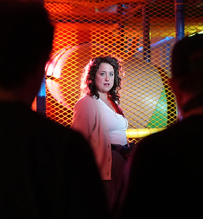 Director and Stunt Coordinator with Bailey Actress Cat Davis.JPG