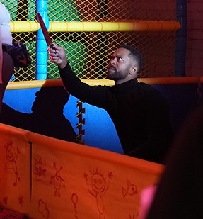 Director Watching Fight Rehearsal with Cast.JPG