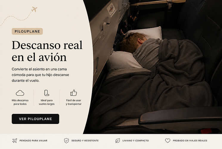 niño durmiendo avion
