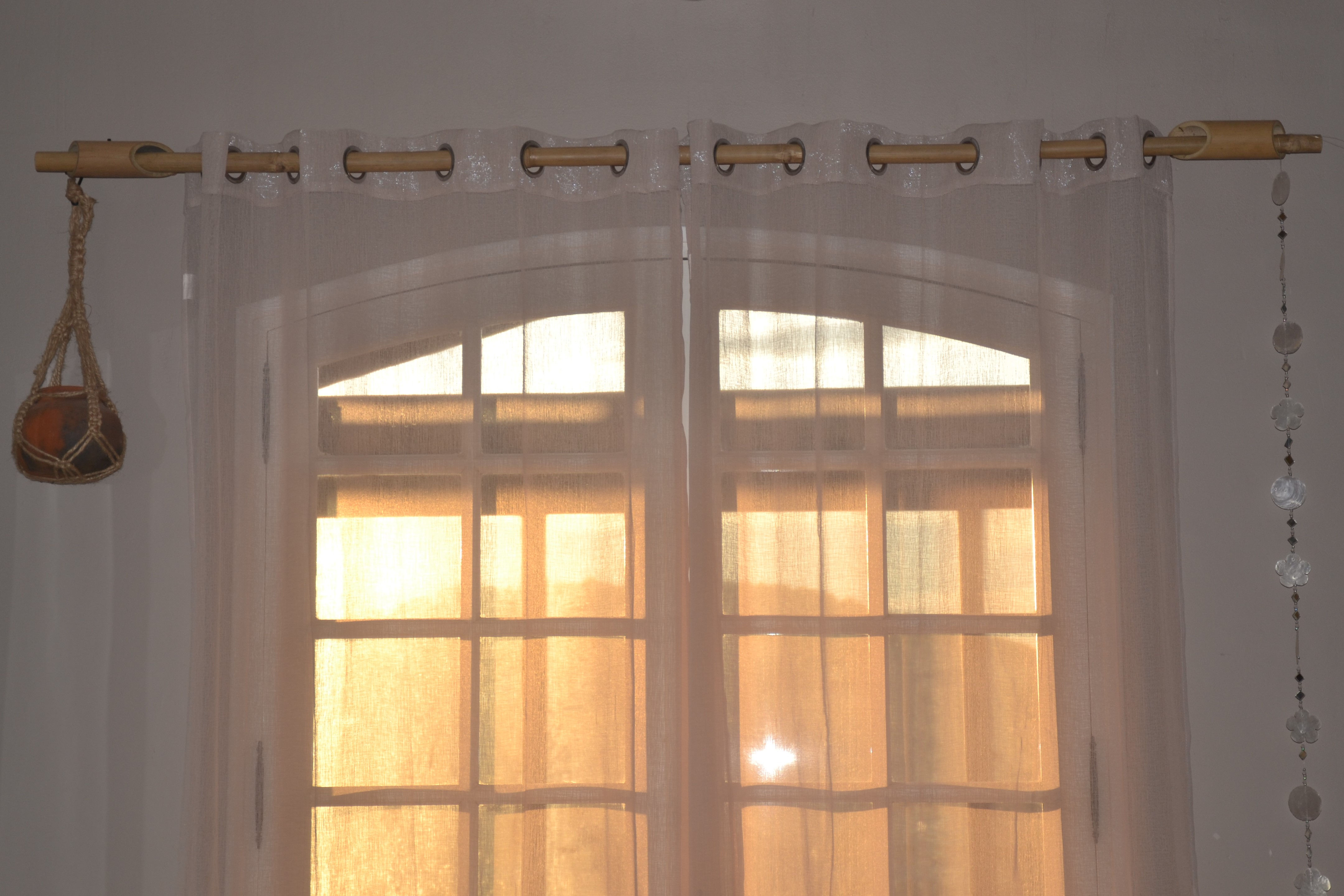 Tringle à rideaux en bambou