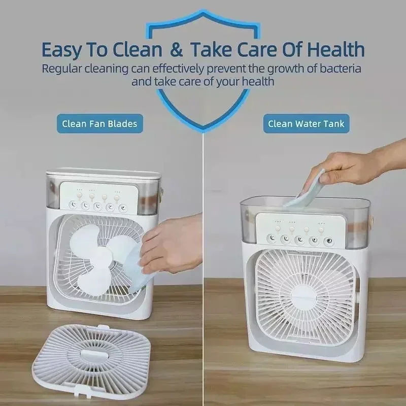 Thumbnail: Portable Fan Air Conditioner Household Small Air Cooler LED Night Light 