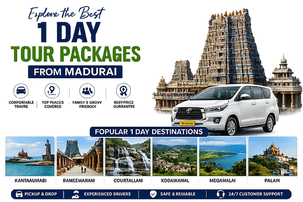 1 Day Tour Packages from Madurai.