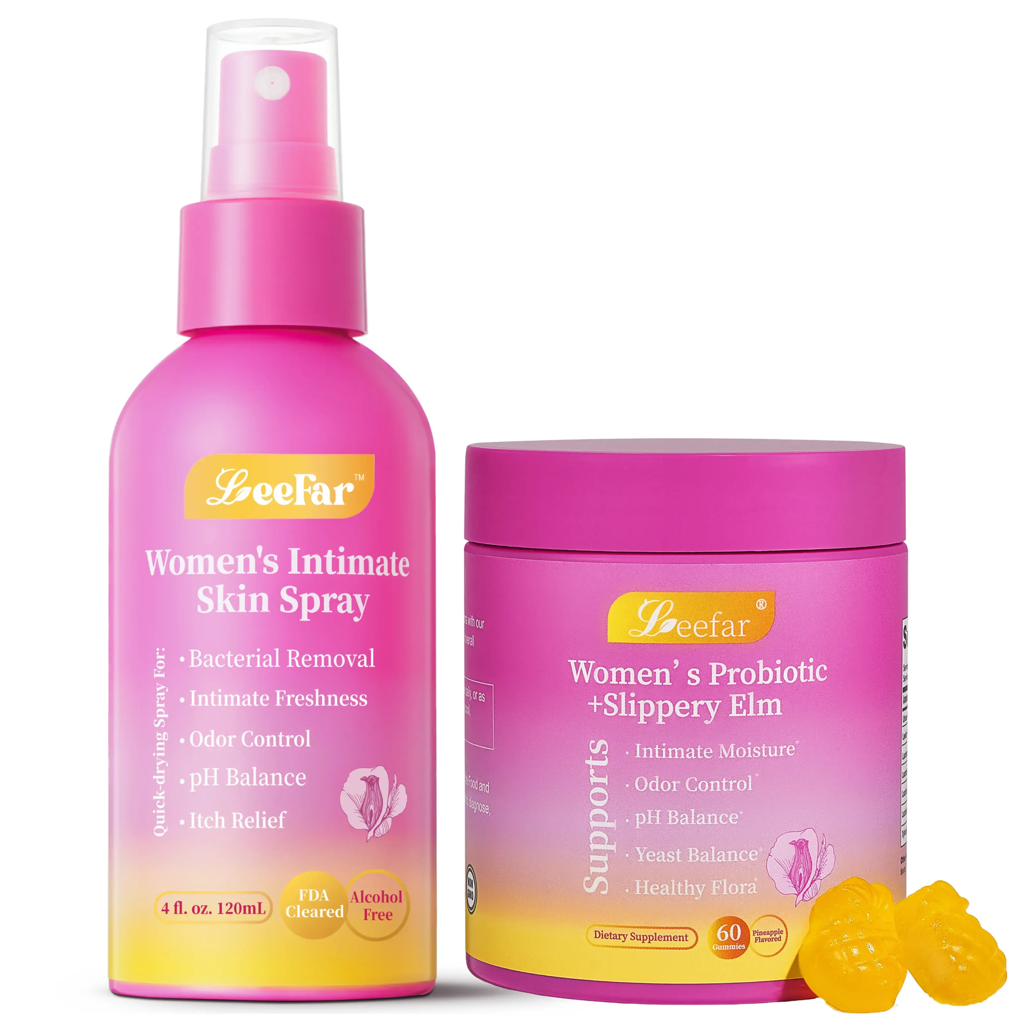 Leefar Fresh & Juicy Duo — Intimate Skin Spray + Women’s Probiotic Bundle