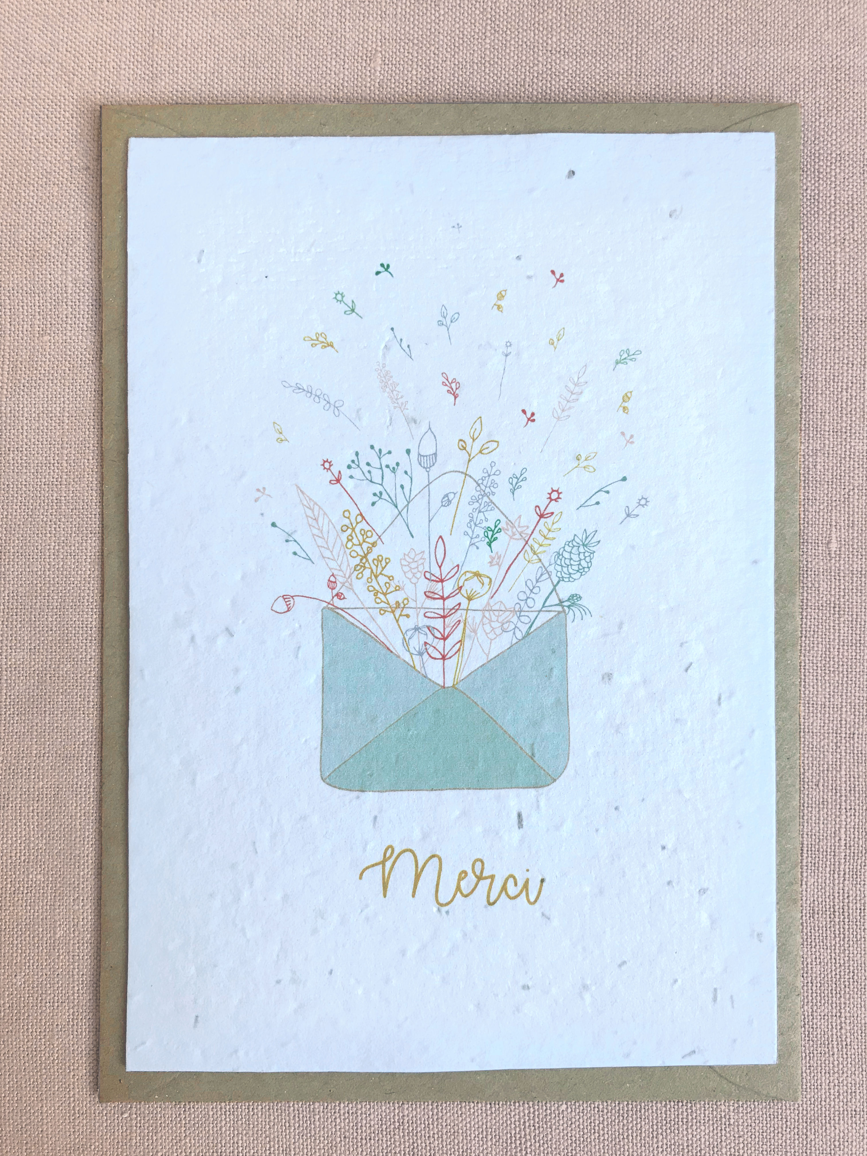 Carte Merci à planter - explosion de fleurs