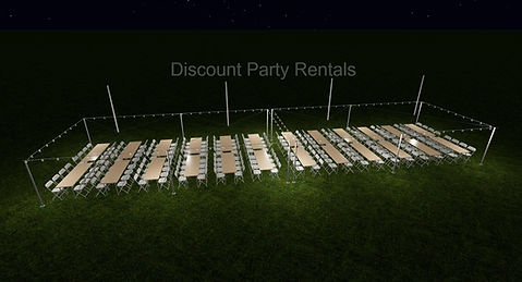 20 x 80 Marquee tent rental with banquett tables 1