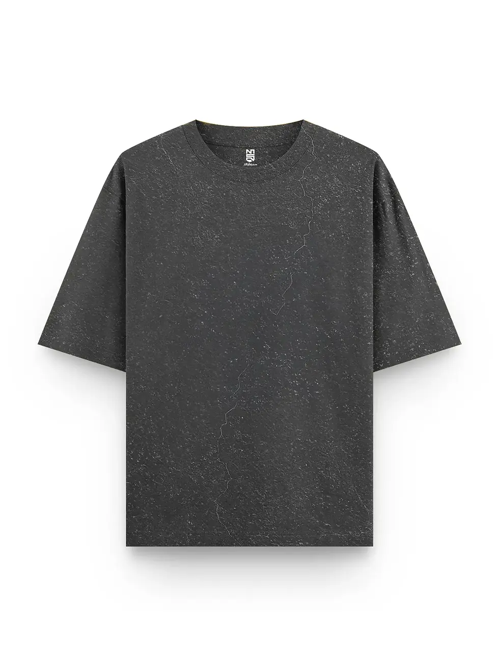 Riders on the Storm oversized acid wash t-shirt front view – plain grunge finish