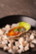 Ostión fresco con aliño de aguachile rojo  (1 pza.).