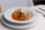 Ceviche de mariscos: con pulpo asado en sangrita preparada. (50 g).
