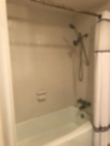 Marble-Look Shower Before