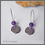 Miniature : Boucles d'oreilles en argent texture granite et perle de gemme