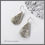 Miniature : Boucles d'oreilles LUNAIRE en argent en forme de goutte, ciselé et grav
